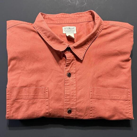 L.L. Bean Other - L.L. Bean BeanFlex Twill Shirt Orange Button-Up Short Sleeve Casual Men’s XXXL